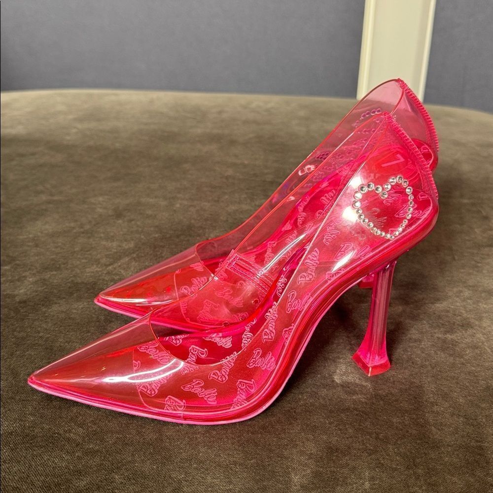 Barbie x ALDO Barbiestessy Collection Pink Translucent Pointed Toe Pumps 9 NEW - Picture 7 of 16